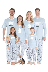 Sleepyheads Lightweight Knit Family Matching Pajama Pj Sets, Grey Polar Bear, Large, Mens (Style 1)