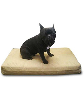Pet Support Systems Medium Premium Dog Beds - gEL Orthopedic Memory Foam - 100% Made in USA - Luxury Washable Pet Bed Medium 34x22x4.5 Tan