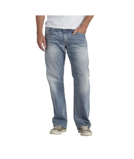 Silver Jeans co Mens gordie Loose Fit Straight Leg Jeans, Light Wash Indigo, 36W X 32L