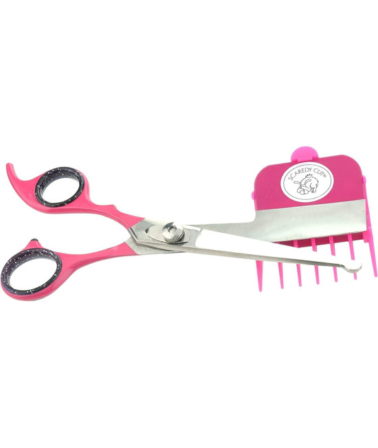 ScAREDY cUT Silent Pet grooming Kit for Dog, cat and All Pet grooming - A Quiet Alternative to Electric clippers for Sensitive Pets (Left-Handed Pink)