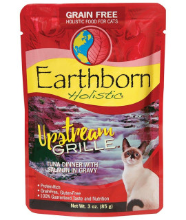 Earthborn Holistic Upstream Grille with Tuna & Salmon Grain-Free Wet Cat Food Pouches, 3 Ounce (pack of 24)