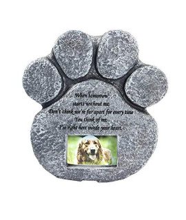 Mochiglory Paw Print Pet Memorial Stone Puppy Tombstone Indoor Outdoor Dog Or Cat Grave Loss Of Pets Final Resting Peace
