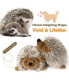 Pawaboo Plush Dog Toy, [2PACK] Non-Toxic Super Soft Faux-Fur Hedgehog Dog Toy Stuffed Biting Training Playing Toys for Dog Puppy, Brown