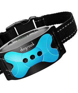 DogRook Rechargeable Dog Bark Collar - Humane, No Shock Barking Collar - w/2 Vibration & Beep - S, M, L Dogs Breeds Training - No Remote - 11-110 lbs