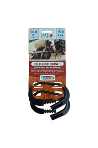 Safety Tie Injuries Preventing Horse Tether Tie - Portable & Reusable Breakaway Horse Tie - Safety for You & Your Horse - Quick Release Horse Tie - 5 customizable Loop Setting - 2pcs (Black)