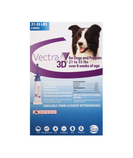 VEcTRA 3D Medium Dog 21-55Lbs, 6 Doses (D73820E)