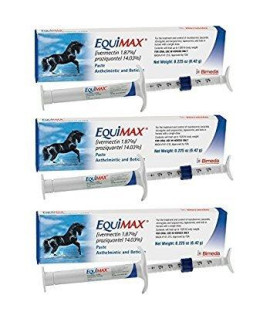 Pfizer Equimax Horse Wormer Ivermectin 1.87% and Praziquantel 14.03% Paste Tube (3 Tubes)