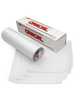 Oracal 12 Roll clear Transfer Tape wgrid for Adhesive Vinyl Vinyl Transfer Tape for cricut, Silhouette, cameo Application Paper Transfer Tape Rolls (12 x 25ft)