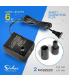 Simple Deluxe 1-Pack 80 GPH Submersible Water Pump with 6 Cord and 2 Threaded Nozzles for Fountains, Ponds, Aquariums and Hydroponics, Black