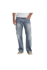 Silver Jeans co Mens gordie Loose Fit Straight Leg Jeans, Light Wash Indigo, 29W X 32L