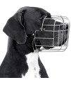 BRONZEDOG Metal Dog Muzzle Wire Basket Great Dane Mastiff Saint Bernard Mask with Leather Straps Muzzles for Extra Large Dog (XL)