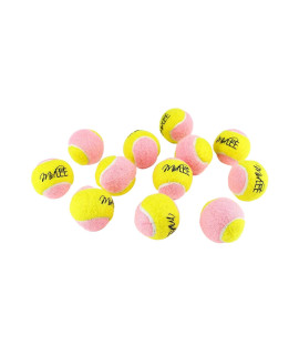 Midlee X-Small Dog Tennis Balls 1.5 Pack of 12 (Pink/Yellow, 1.5 inch)