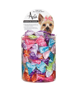 Aria Brite Satin Bow Dot Tulle Assorted Ribbon, 5/8"