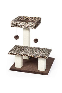 Prevue Pet Products Kitty Power Paws Leopard Terrace 7300, 20.5 L X 17.5 W X 21 H, 18 LBS, Brown / Tan