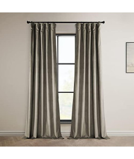 HPD Half Price Drapes VPYc-161209-96 Plush Velvet curtain (1 Panel), 50 X 96, gallery Taupe