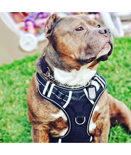 BABYLTRL Big Dog Harness No Pull Adjustable Pet Reflective Oxford Soft Vest for Large Dogs Easy Control Harness (L, Black)