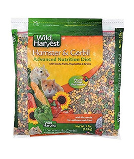 Wild Harvest Hamster And gerbil Advanced Nutrition Diet, 4-Pound, Multicolor, One Size (E1950W), 4 pounds