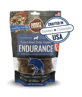 Smart cookie All Natural Dog Treats - Healthy Endurance Beef Biscuits for Active Dogs - Ideal for Sensitive Stomachs - grain-Free, Dehydrated, crunchy, Human-grade, Made in The USA - 8oz Bag