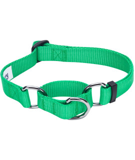 Blueberry Pet Essentials Martingale Safety Training Dog Collar, Emerald, Small, Heavy Duty Nylon Adjustable Collars For Dogs