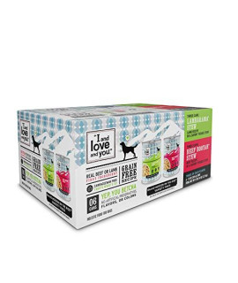 I and love and you Naked Essentials Wet Dog Food - Grain Free and Canned, Beef + Lamb Variety Pack, 13-Ounce, Pack of 6 Cans