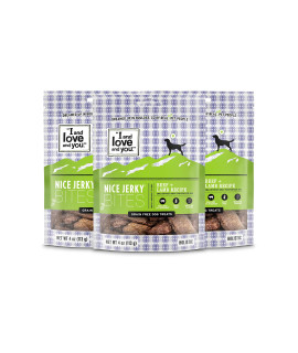 I and love and you Nice Jerky Bites - grain Free Dog Treats, Beef + Lamb, 4-Ounce, Pack of 3