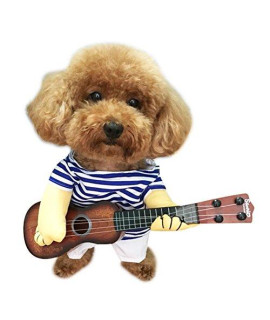 NACOCO Pet Guitar Costume Dog Costumes Cat Halloween Christmas Cosplay Party Funny Outfit Clothes (M)