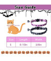 Pupteck Halloween Breakaway Cat Collar With Bell Charm, 2 Packs Adjustable Kitty Collars Pink & Black Skull Pattern