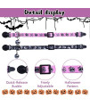 Pupteck Halloween Breakaway Cat Collar With Bell Charm, 2 Packs Adjustable Kitty Collars Pink & Black Skull Pattern