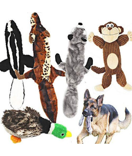 Jalousie 5 Pack Dog Squeaky Toys Three No Stuffing Toy And Two Plush With Stuffing For Small Medium Large Dog Pets (5 Pack)