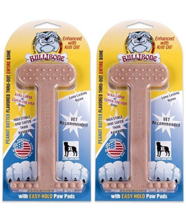 Bullibone Nylon Dog Chew Toy Nylon Bone - Improves Dental Hygiene, Easy to Grip Bottom, and Permeated with Flavor