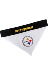 Pets First NFL DOg BANDANA - PITTSBURgH STEELERS REVERSIBLE PET BANDANA 2 Sided Sports Bandana with a PREMIUM Embroidery TEAM LOgO, LargeX-Large - 2 Sizes 32 NFL Teams available
