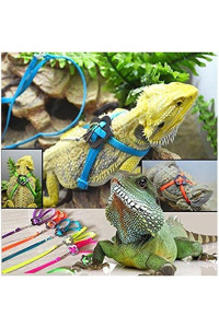Serdokntbig Adjustable Reptile Lizard Harness Leash Adjustable Multicolor Light Soft Fashion