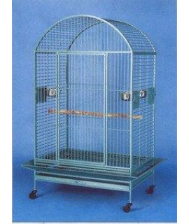 XX Large DomeTop Wrought Iron Bird Parrot cage 40x30x66.5H 6mm Extra Strong Wire (green Vein)