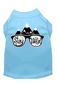 Stay Wild Screen Print Dog Shirt Baby Blue XXXL (20)