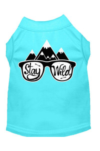 Stay Wild Screen Print Dog Shirt Aqua XL (16)