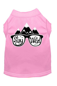 Stay Wild Screen Print Dog Shirt Light Pink XXXL (20)