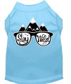 Stay Wild Screen Print Dog Shirt Baby Blue XS (8)