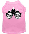 Stay Wild Screen Print Dog Shirt Light Pink XS (8)