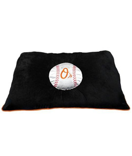 MLB PET Bed - Baltimore Orioles Soft & cozy Plush Pillow Bed. - Baseball Dog Bed. cuddle Warm Sports Mattress Bed for cats & Dogs