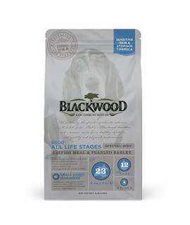 Blackwood Dog Food Made in USA Slow Cooked Dry Dog Food [Sensitive Skin and Stomach Dog Food to Solve Food Sensitivities Naturally], Catfish & Pearled Barley Recipe, 5 lb. bag