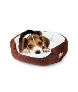 Resulzon cute Paw Print comfortable Pets Dog cats Puppy Kitten Nest Mat Pad Soft Fleece Bed(coffee)
