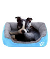 Barelove Square Large Dog Bed Mattress Washable Pads Room Waterproof Bottom (Blue)