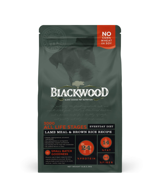 Blackwood Pet Food 22277 All Life Stages, Everyday Diet, Lamb Meal Brown Rice Recipe, 5Lb