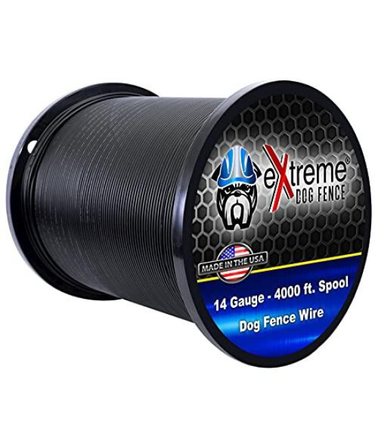 4000 Feet of Extreme Dog Fence's Heavy Duty Polyethylene Coated 14 Gauge Pet Containment Wire - Compatible with Any Brand Dog Fence System or Any Application That Uses Copper Tracer Wire
