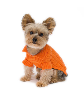 Stinky G Tangerine Aran Dog Sweater Size 14 Large