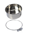 Pet Dog Stainless Steel coop cups with clamp Holder - Detached Dog cat cage Kennel Hanging Bowl,Metal Food Water Feeder for Small Animal Ferret Rabbit (Large)