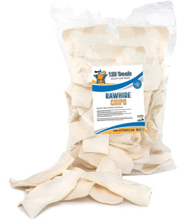 123 Treats Rawhide chips, Premium Rawhide Dog chews, Natural grass Fed Livestock with No Hormones, Additives or chemicals, Tasty Long Lasting chews for Dogs, Improve Oral Health, 1 Lb