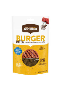 Rachael Ray Nutrish Burger Bites Real Meat Dog Treats, Beef Burger with Bison Recipe, 3 Ounces (Pack of 8), grain Free