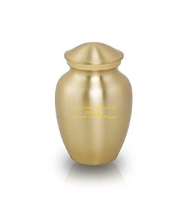 OneWorld Memorials Classic Style Bronze Cremation Urn for Cats and Dogs - Small - Holds Up to 40 Cubic Inches of Ashes - Gold Pet Cremation Urn for Ashes - Engraving Sold Separately