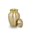 OneWorld Memorials Classic Style Bronze Cremation Urn for Cats and Dogs - Small - Holds Up to 40 Cubic Inches of Ashes - Gold Pet Cremation Urn for Ashes - Engraving Sold Separately